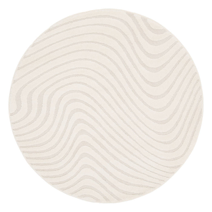 sweeek - Interieur tapijt met verhoogd golfpatroon in crème