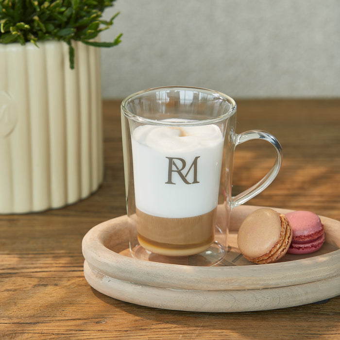 Riviera Maison Theeglas - Monogram Dubbelwandig glas met oor