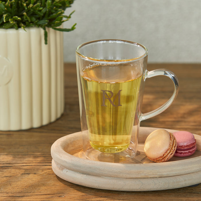 Riviera Maison Theeglas - Monogram Dubbelwandig glas met oor
