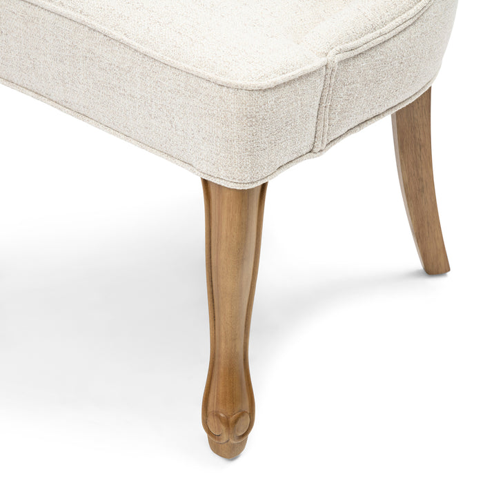 Rivièra Maison - Elegante eetstoel in A91 - Antiek Wit van Polyester en Rubberwood, 59x60x93 cm