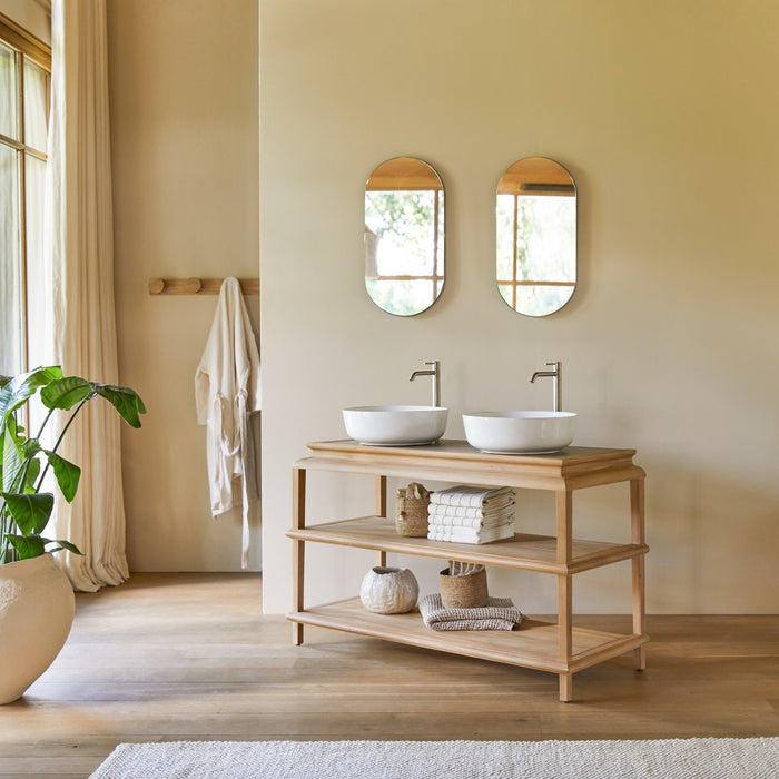 Tikamoon - Massief teakhouten wastafelmeubel Achille 135 cm