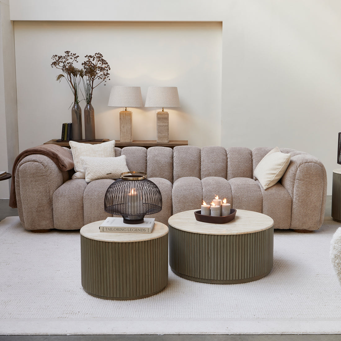 Riviera Maison - Vicenza Lounge Sofa 3,5S Taupe - Taupe