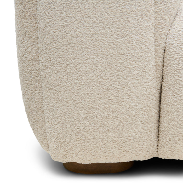 Rivièra Maison - Luxe 3,5-zitsbank Vicenza in Off White van Polyester en Pijnhout, 240x108x80 cm