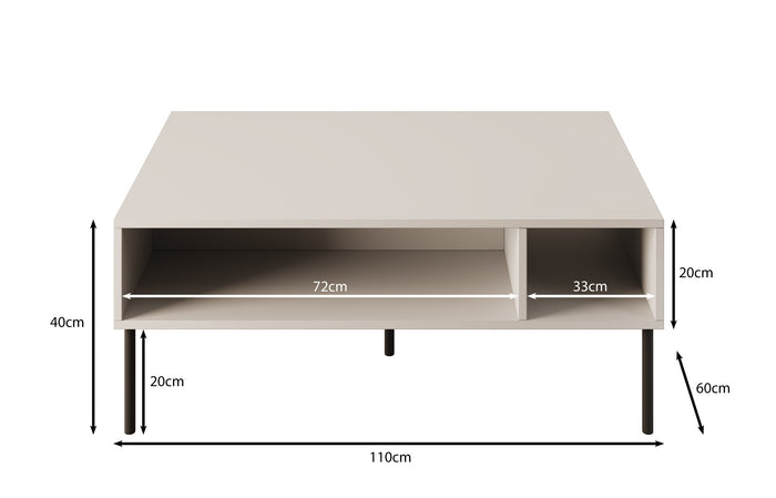 Meubella Salontafel Pierson - Wit - 110 cm