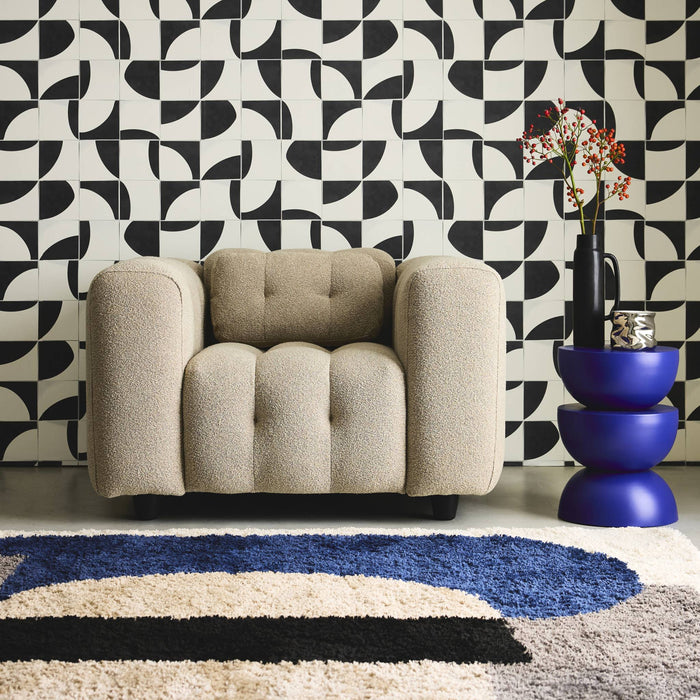 sweeek - Fauteuil in boucléstof met structuur, 1 zitplaats