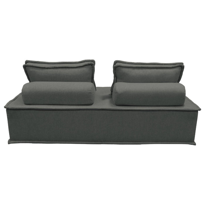 sweeek - 2-zits fauteuil voor modulaire bank in gestoffeerde stof