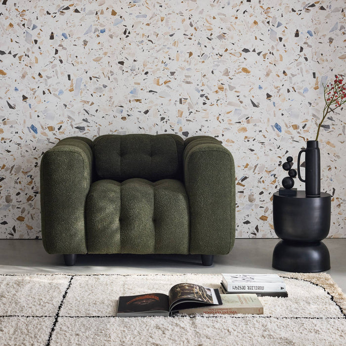 sweeek - Fauteuil in boucléstof met structuur, 1 zitplaats