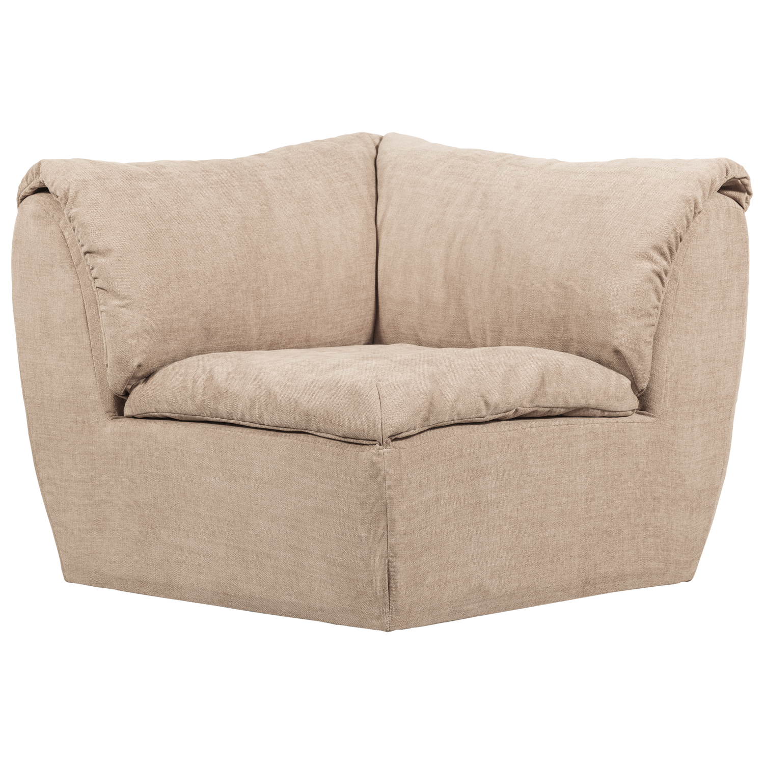 WOOOD Baggy Hoekelement - Geweven Chenille - Zand - 81x96x96