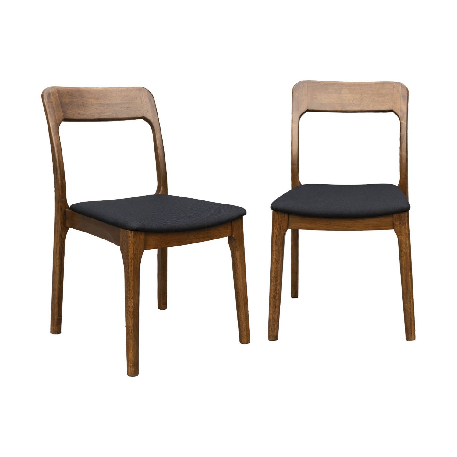 sweeek - Vintage stoel van heveahout en stof (set van 2)