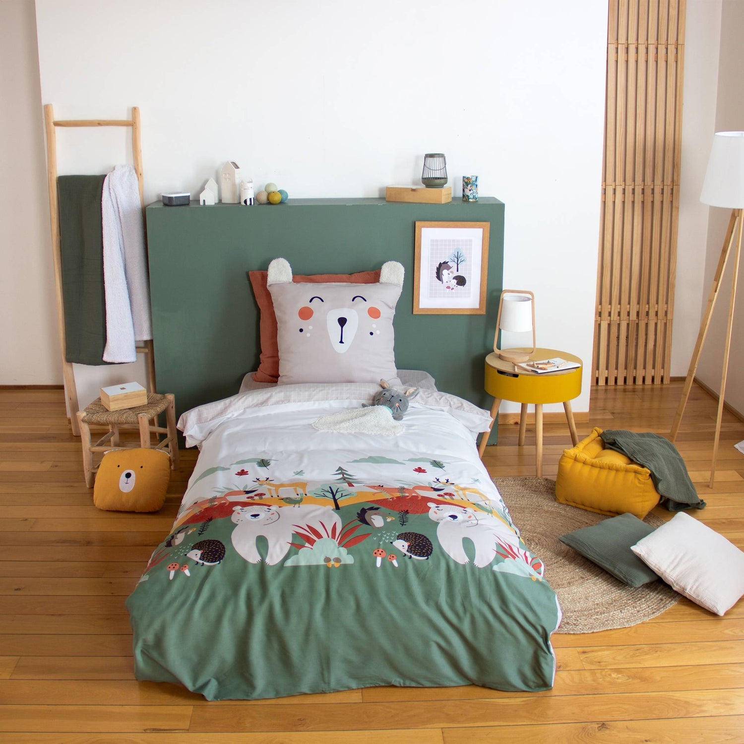 sweeek - Omkeerbare dekbedovertrek 1-persoons herfstbos print