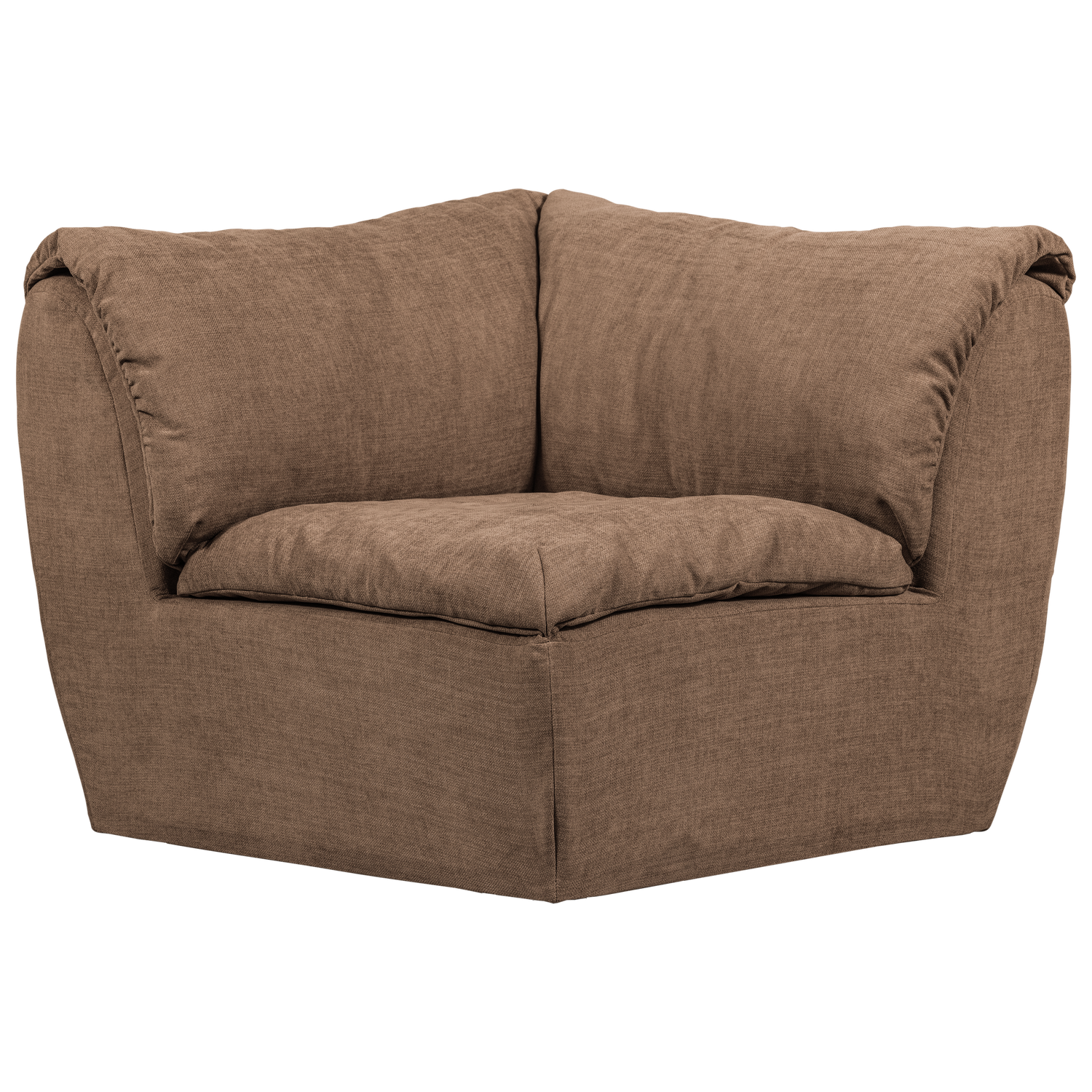 WOOOD Baggy Hoekelement - Geweven Chenille - Bruin - 81x96x96