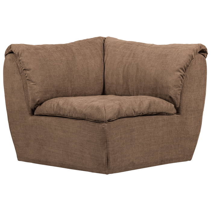 WOOOD Baggy Hoekelement - Geweven Chenille - Bruin - 81x96x96