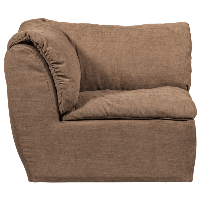 WOOOD Baggy Hoekelement - Geweven Chenille - Bruin - 81x96x96
