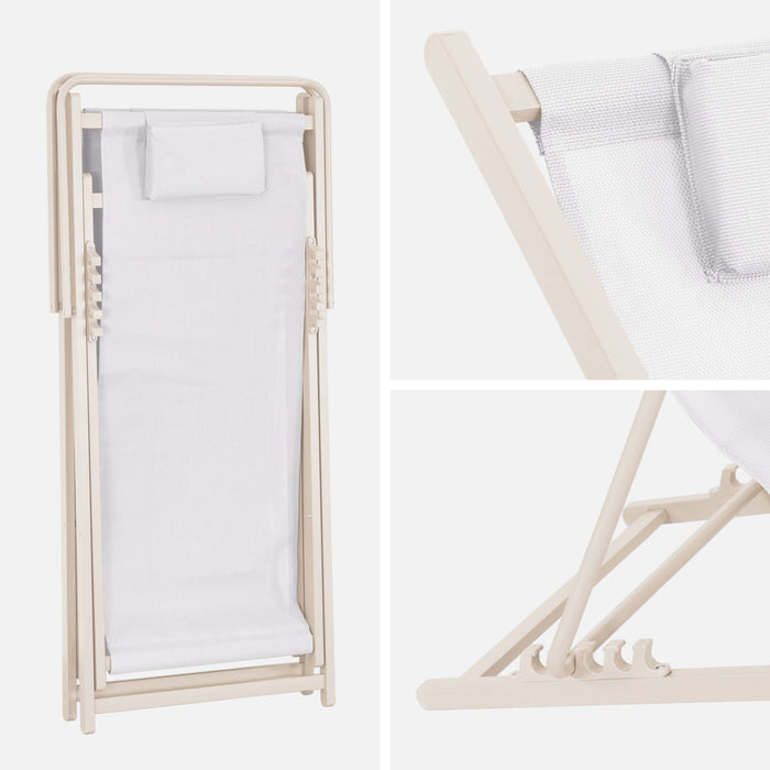 sweeek - Opvouwbare tuinstoel met kussen (Set van 2)