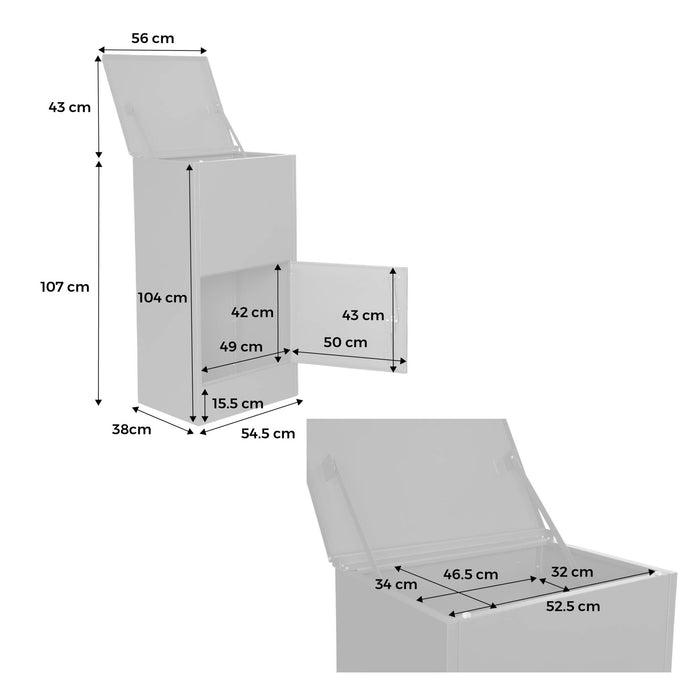 sweeek - Pakketbrievenbus 56 cm van gegalvaniseerd staal met slot