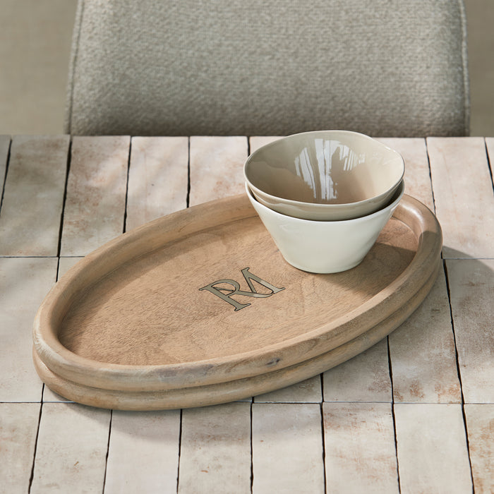 Riviera Maison Dienblad Naturel - Vionnaz Serveerblad maat L - Hout