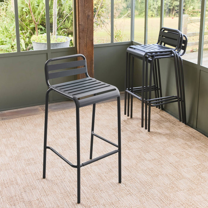 sweeek - Hoge tuinstoelen metaal (set van 4)