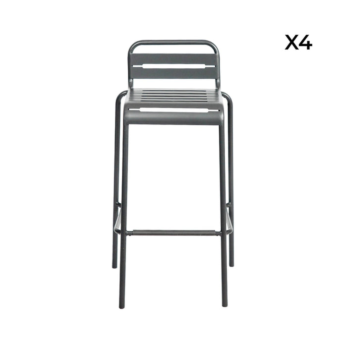 sweeek - Hoge tuinstoelen metaal (set van 4)