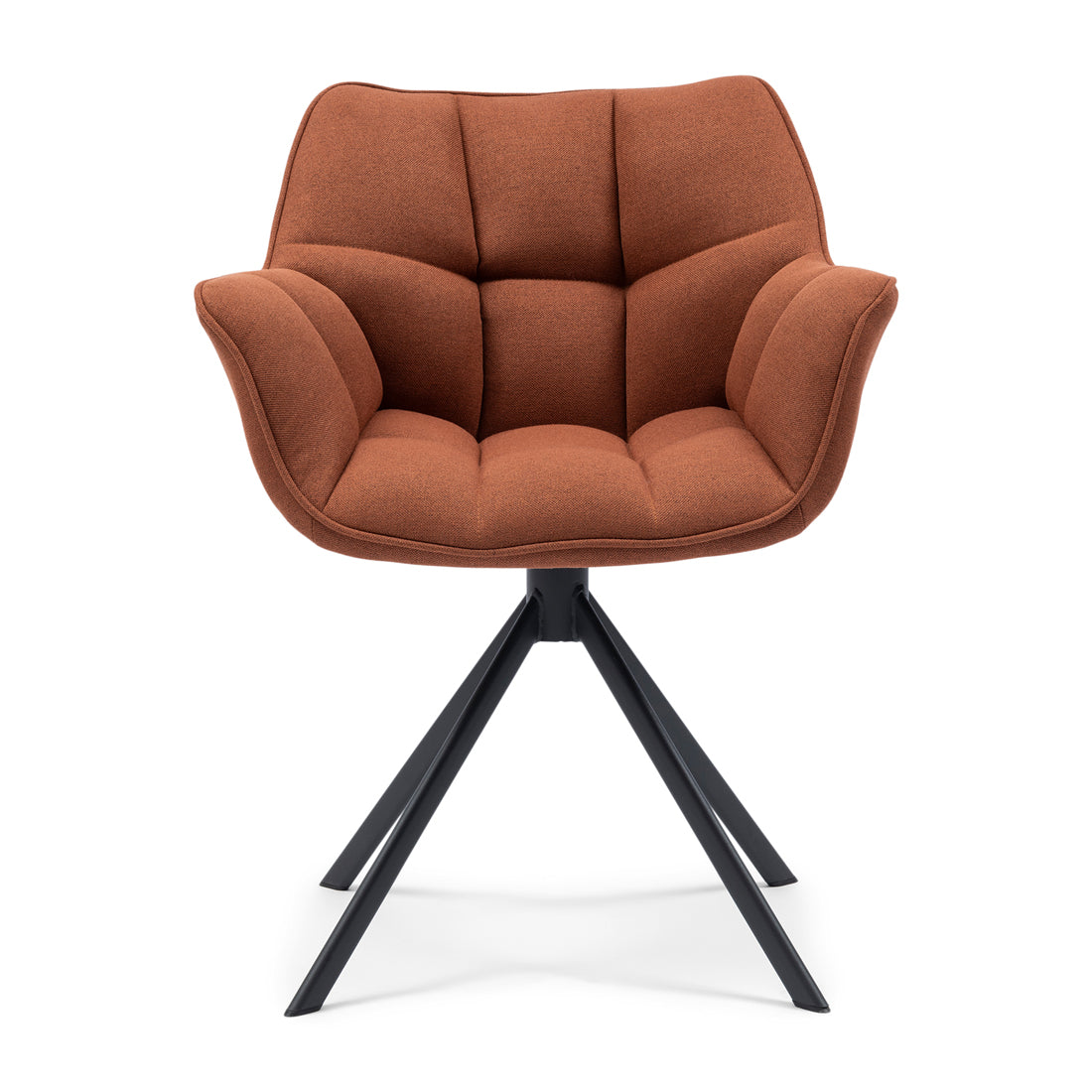 Rivièra Maison - Eetkamerstoel A93 - Autumn Brown, polyester en ijzer, 67x60x82 cm