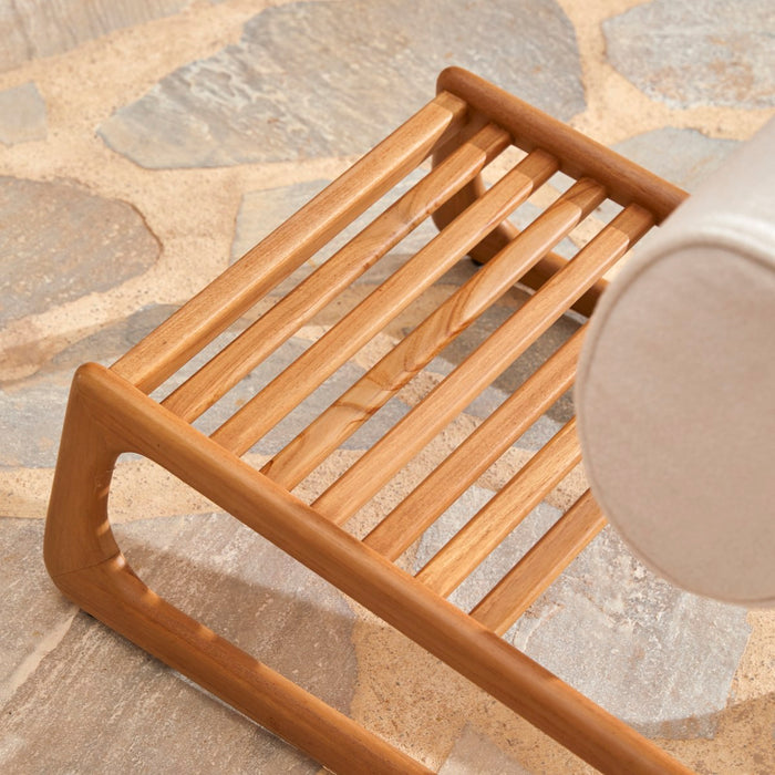 Tikamoon - Tuinfauteuil in massief teakhout en stof Julia