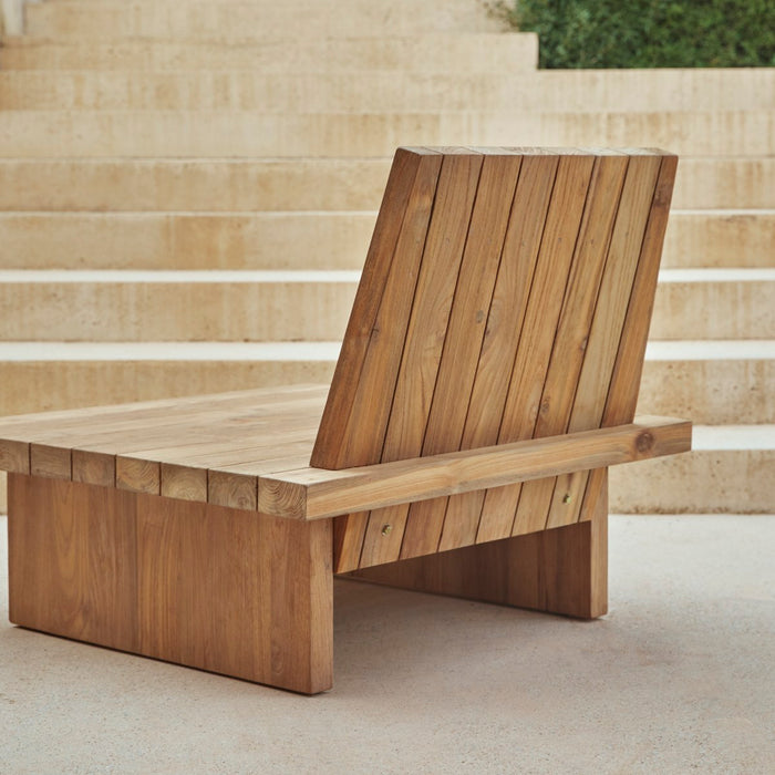 Tikamoon - Tuinfauteuil van gerecycled teakhout Joaquin, 1-zit