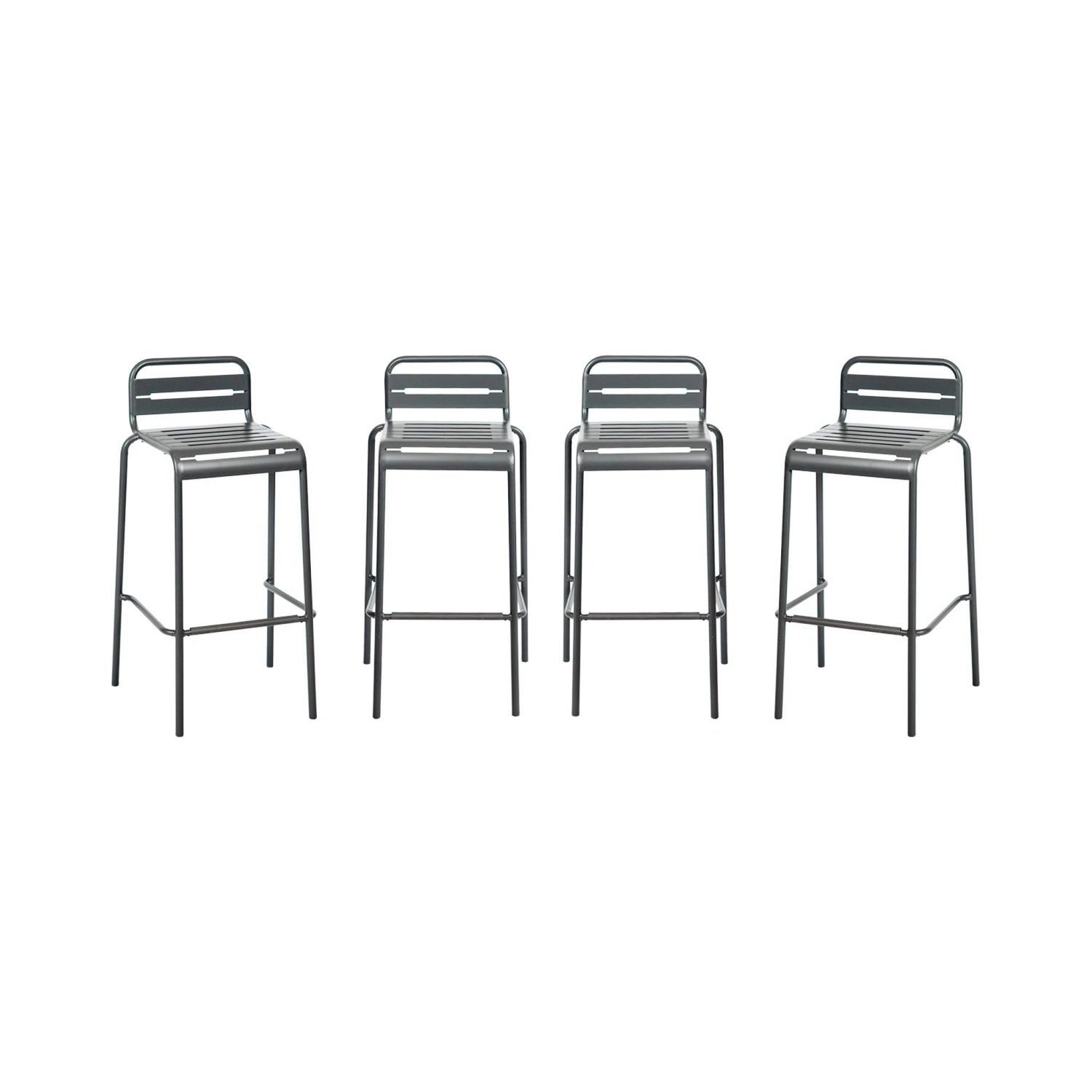 sweeek - Hoge tuinstoelen metaal (set van 4)