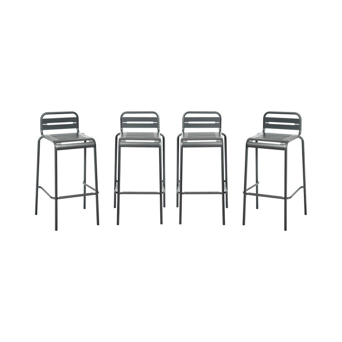 sweeek - Hoge tuinstoelen metaal (set van 4)