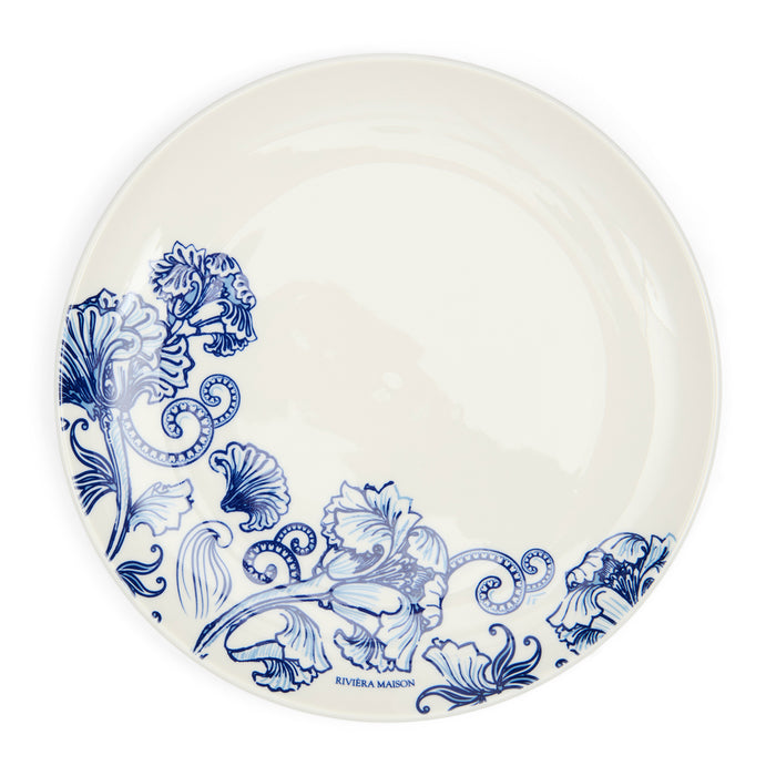 Riviera Maison Dinerbord Blauw, Wit - Amalfi Bord   - Porselein