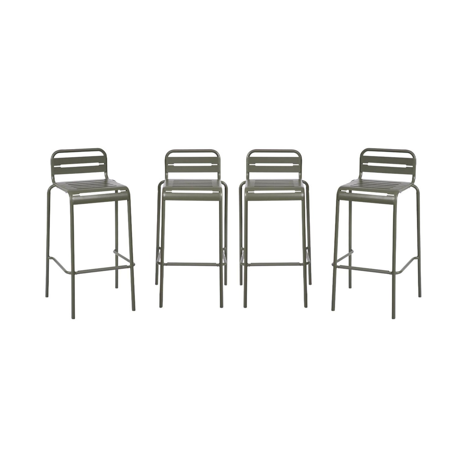 sweeek - Hoge tuinstoelen metaal (set van 4)