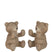 J-Line boekensteun Teddy - polyresin - lichtbruin - 2 stuks