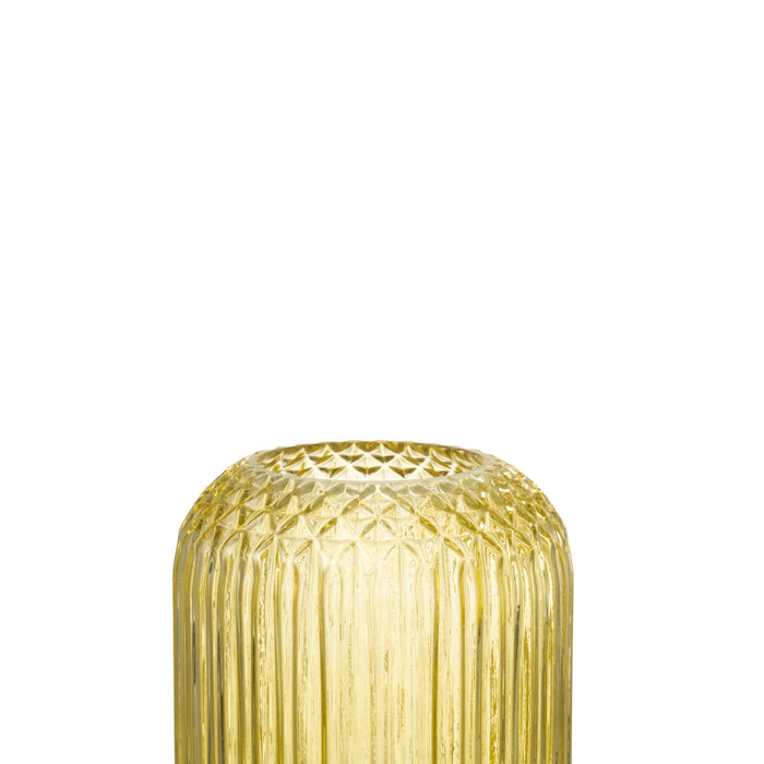 J-Line vaas Recht Geslepen - glas - geel - small - Ø 14.5 cm