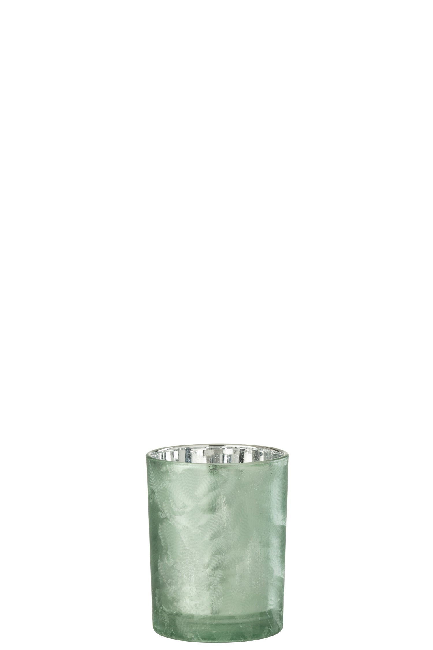 J-Line windlicht Boom - glas - groen|zilver - small