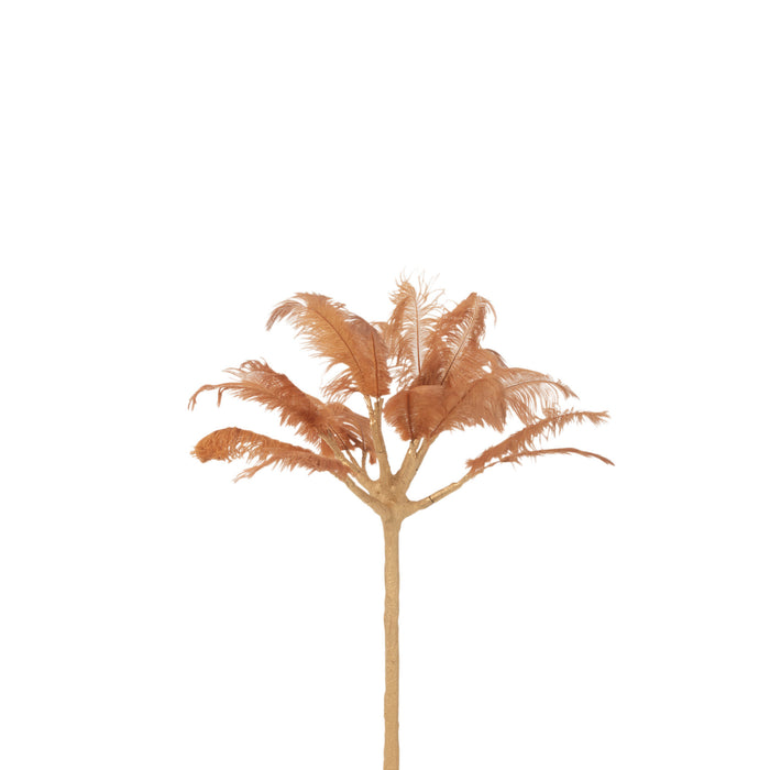 J-Line decoratie Boom pluimen - metaal - goud|oker - small