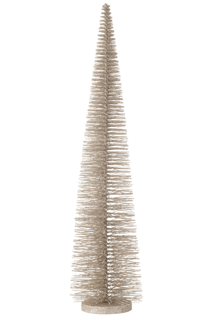 J-Line decoratie kerstboom glitter - kunststof - greige - la