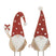 J-Line kerstfiguur Kerstman Hoed Hart|Ster - hout - rood|wit - large - 2 stuks