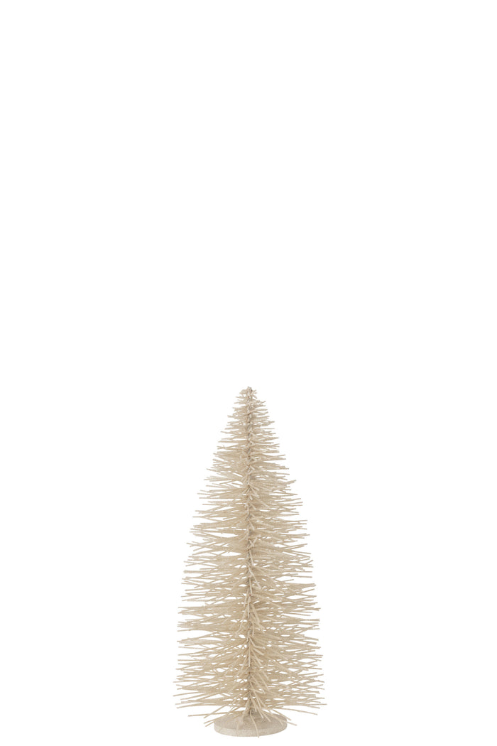 J-Line decoratie Kerstboom Glitter - hout - wit - large