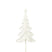 J-Line decoratie Kerstboom Op Voet  + Ster - metaal - hout - wit - small