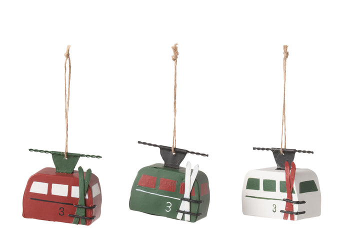 J-Line kersthanger Skilift Rechthoek - metaal - mix - 3 suks