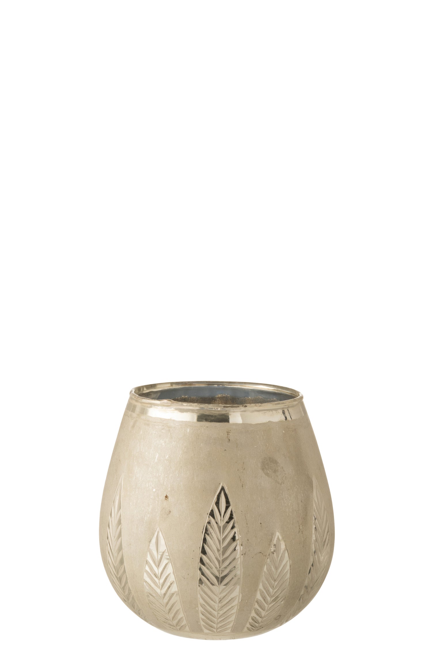 Theelichthouder | Glas | Zilver | 18.5x18.5x (h)18.5 Cm