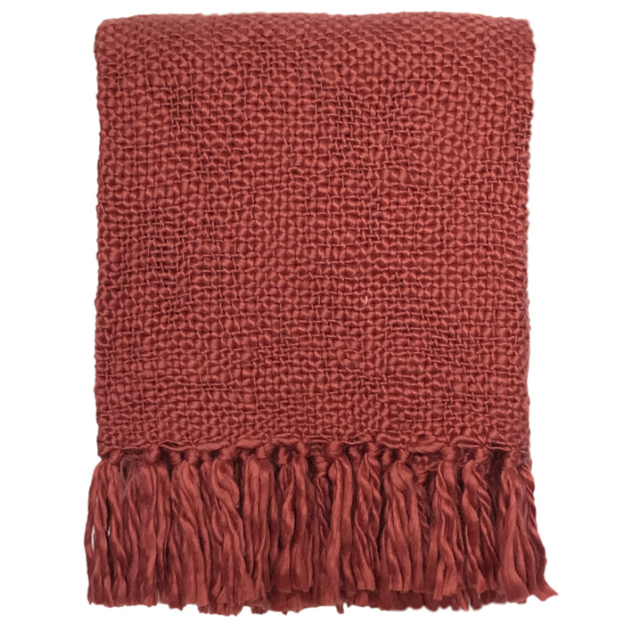 Malagoon Solid Plaid 125 x 150 cm - Dieprood