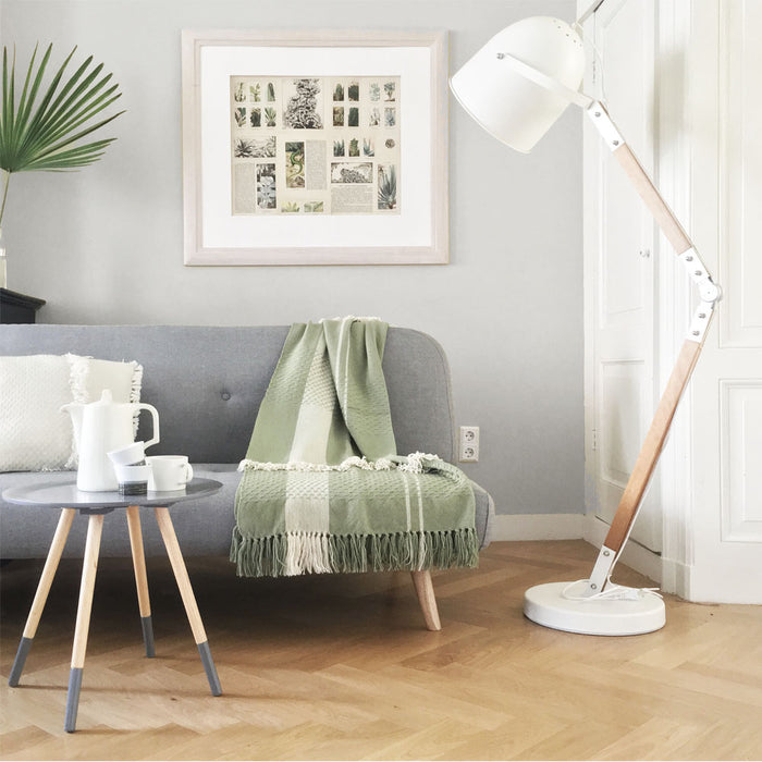 Malagoon Fringe Plaid - Erwtengroen