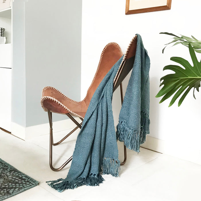 Malagoon Solid Plaid 125 x 150 cm - Lead Blue