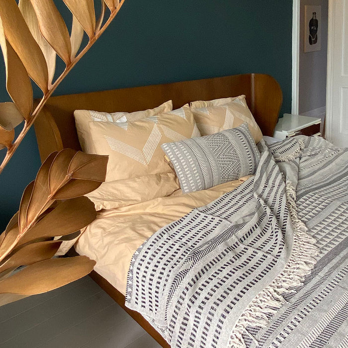 Malagoon Native Stripe Plaid 135 x 220 cm - Grijs