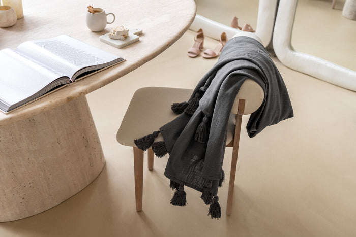 Walra - Plaid Funny Frays - 130x170 - Antraciet