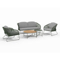 House Nordic - Lounge Set Staal Grijs|Groen - 78x71|162x73cm - Novella
