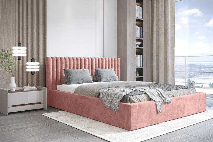 Trae Mobler Vegas 160 x 200 cm Gestoffeerd Bed Stoffig Roze