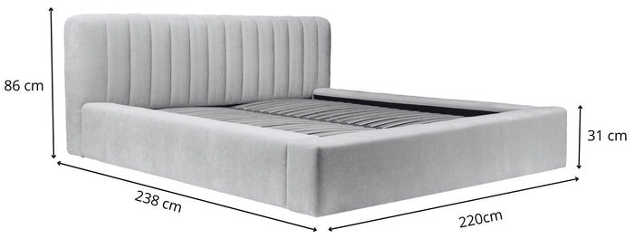 Trae Mobler Como 180 x 200 cm Gestoffeerd Bed Donkerblauw