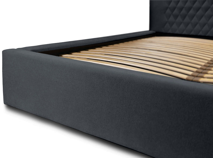 Trae Mobler Montana 140 x 200 cm Gestoffeerd Bed Donkerblauw