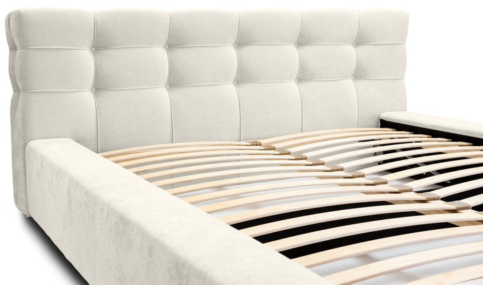 Trae Mobler Grace 140 x 200 cm Gestoffeerd Bed Lichtgrijs