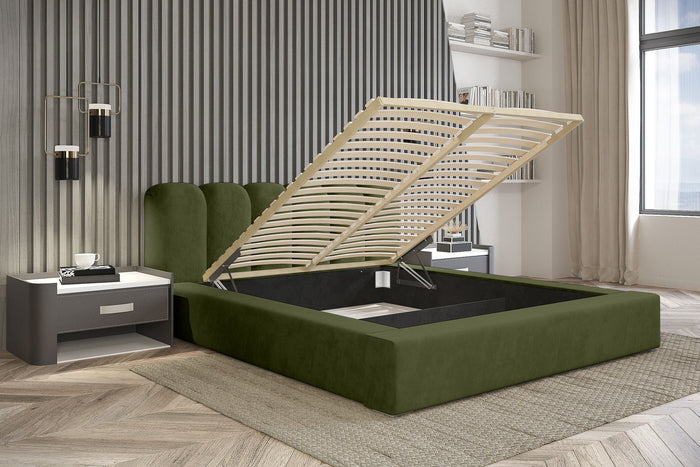 Trae Mobler Dallas 180 x 200 cm Gestoffeerd Bed Bosgroen